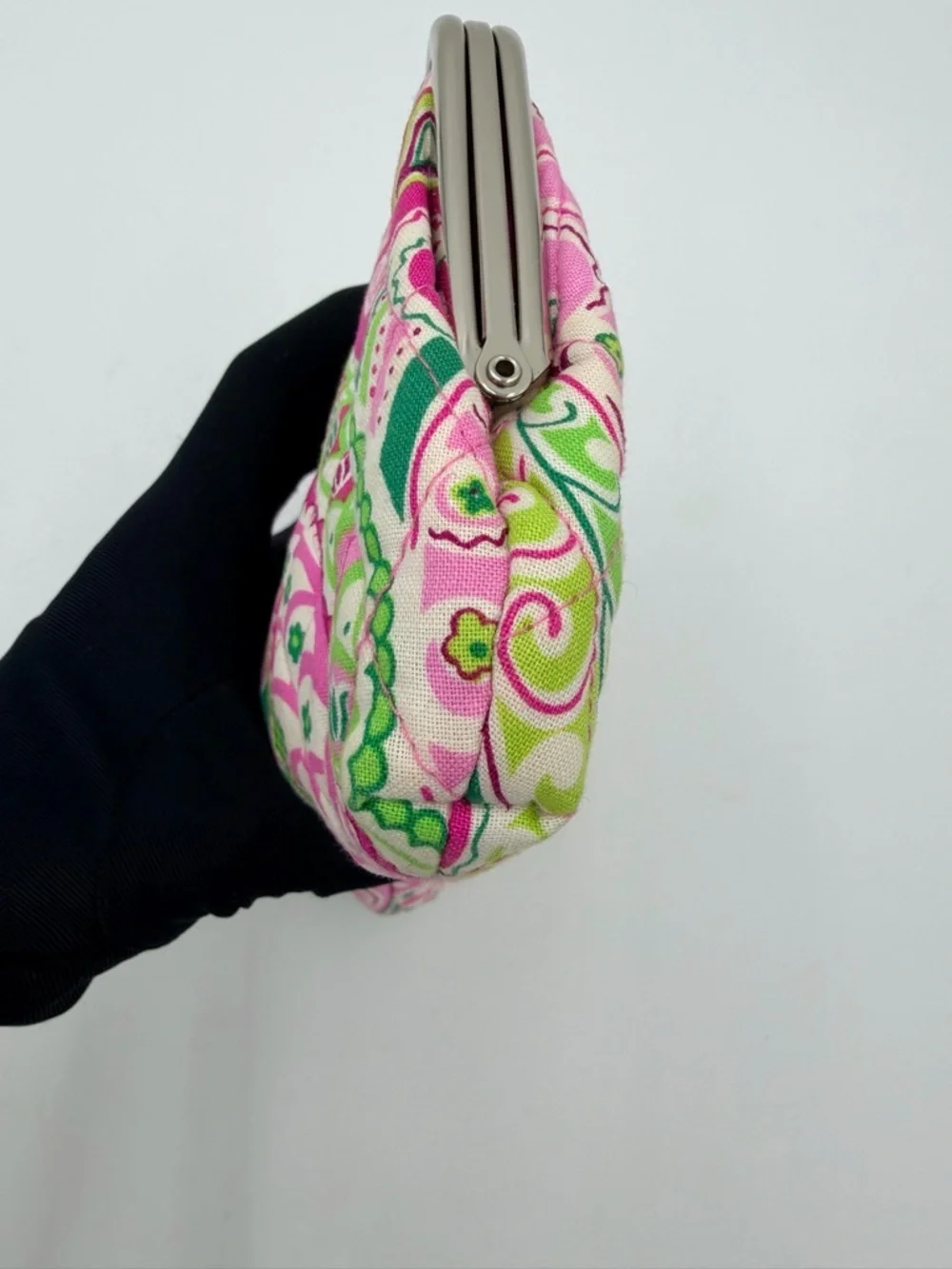 Vera Bradley Pinwheel Pink Double Kiss Lock Clutch Wallet Retired - Picture 3 of 10